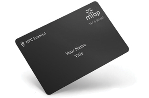 Black and silver NFC business card