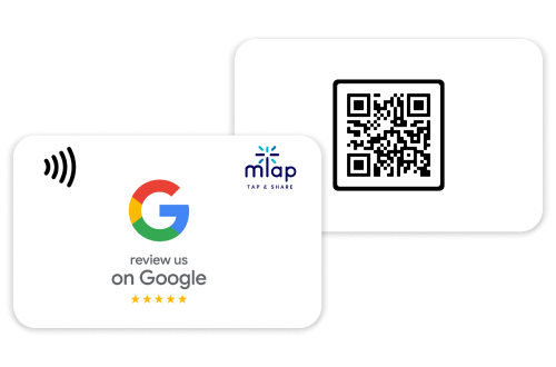 Google review card with QR code