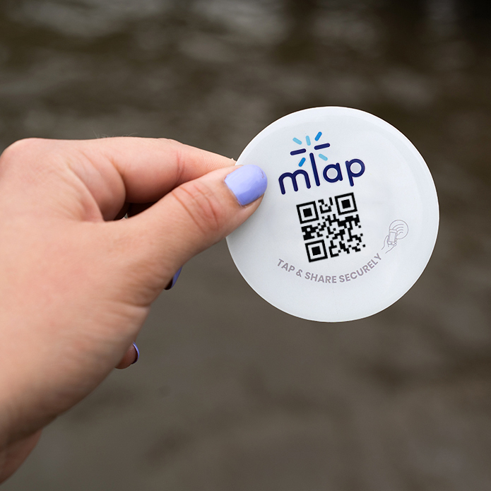 Large circle NFC tag with QR code