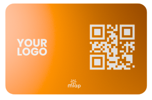 Orange card with modern NFC style