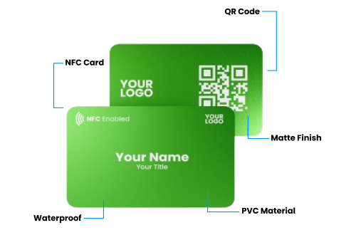 Sleek green NFC business card