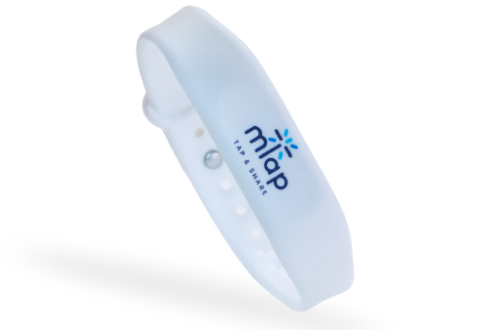 White NFC wristband with logo