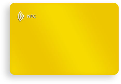 Yellow NFC card front view