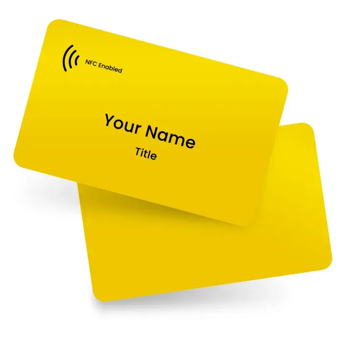 Yellow NFC digital business card view