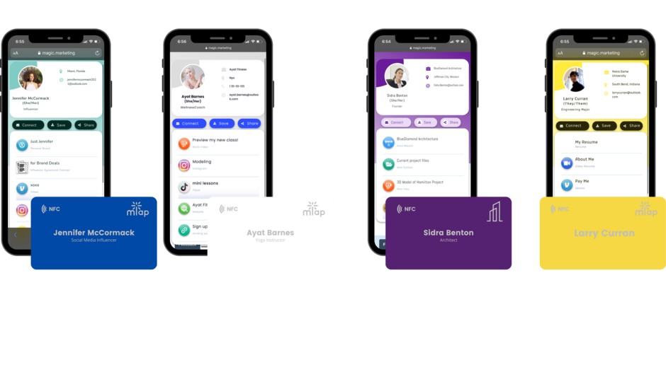 free digital business cards with matching NFC business cards