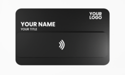 Black business card, sleek metal